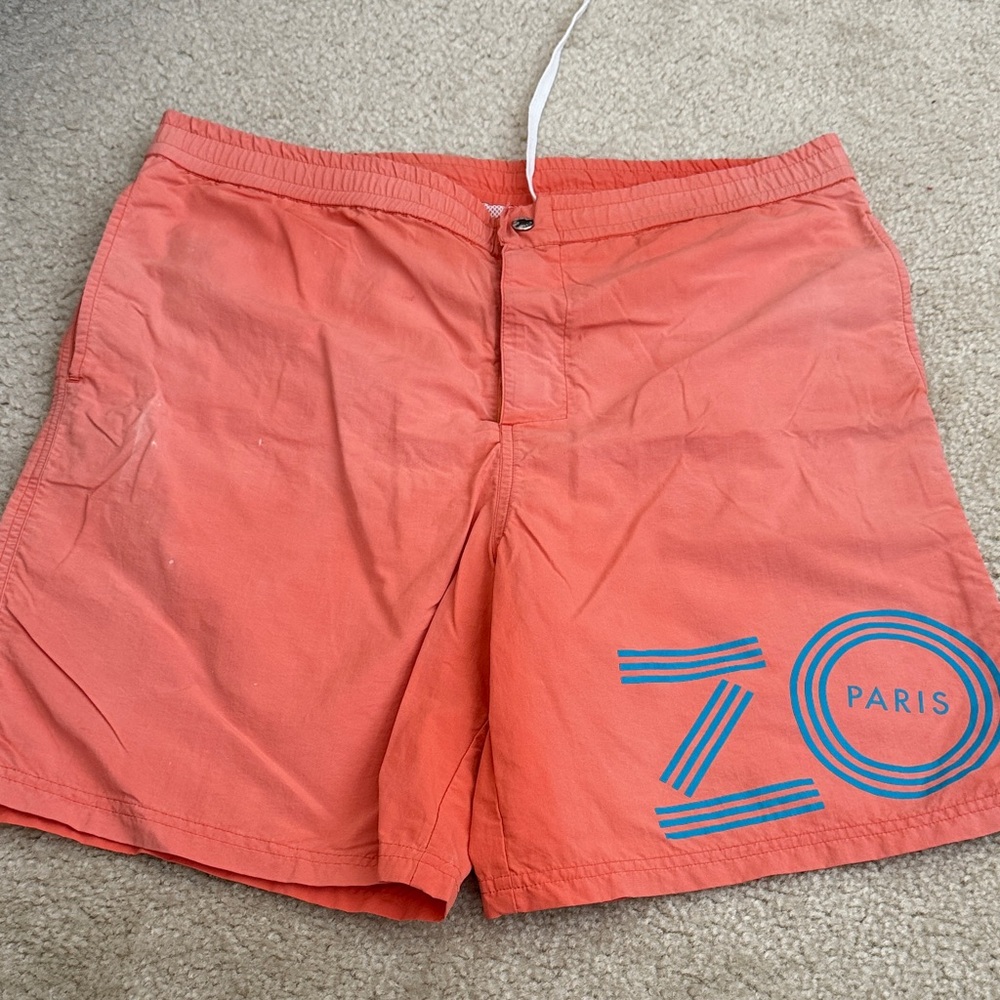 Kenzo Coral and Blue Swim Board Shorts